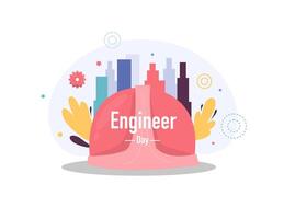 Construction Site with Engineer and Skyscraper Project vector