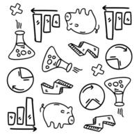 Science and Finance Startup Doodles with Flasks vector