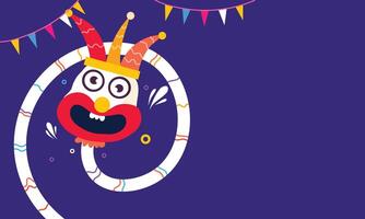 Twisted Clown Snake april fools day vector