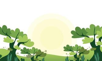 Forest with Sun and Trees vector