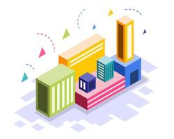 Dynamic Isometric Urban Business Environment vector