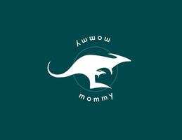 Kangaroo with Baby in Circular Logo Design vector