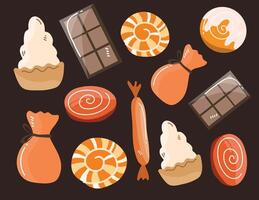 Wrapped Candy Pattern on Peach vector