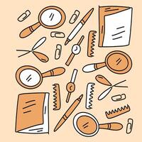 Office Life Doodle Illustration Bundle for Web vector