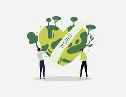 Man Holding Signboard to Save the World Forest vector