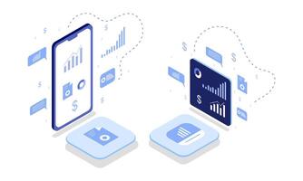 Technology for Business in Isometric Concept vector