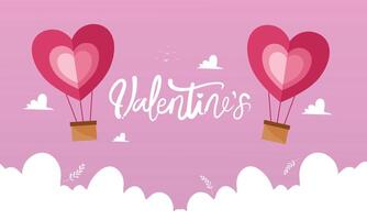 Valentine Day Background with Floating Hearts vector