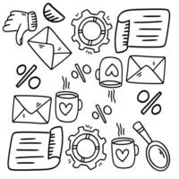 Startup Icons and Business Communication Doodle Set vector
