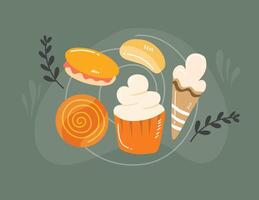 Autumn Candy with Mushrooms vector