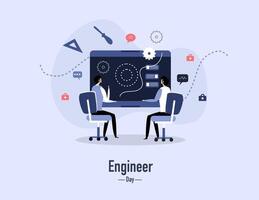 Engineer Day Concept Art for Social Media Design vector