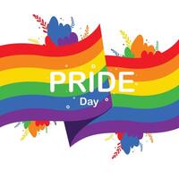 Colorful Pride Day Text on Brush Background vector