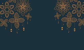 Royal Style Ramadan Background with Gold Ornaments vector
