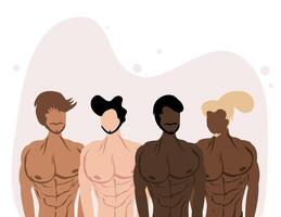 Character Design Featuring Diverse Men vector