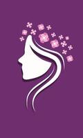 Elegant Female Face Profile Surrounded by Floating Stars vector