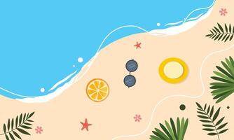 Palm Trees and Ocean Background with Free Space vector