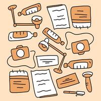 Education Tools And Documents With Clock Background vector