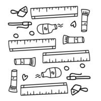 Study Table and Desk Doodle Items vector