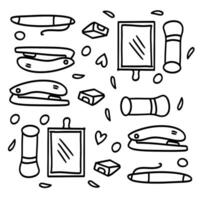 Hand Sketched Classroom Scene Elements vector