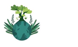 Tree Growing from Earth vector