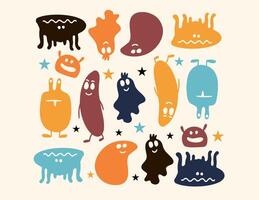 Monster Sticker Bundle for Halloween Crafts vector