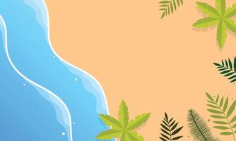 Realistic Summer Beach Background with Shadows vector