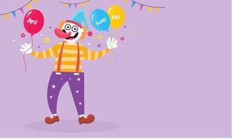Clown Celebrating Carnival with Balloons vector