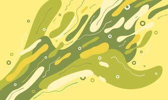 A green and yellow abstract background with bubbles vector