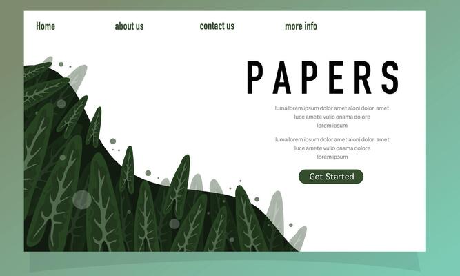 Web Template with Papers Theme and Tropical Nature Design