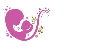 Mother Embracing Child in Heart Shaped Pose Design vector