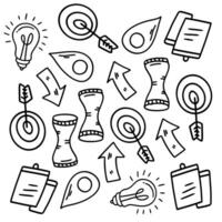 Business Icons with Time Management and Direction Tools vector