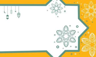 Islamic Background Design with Geometric Pattern and Hanging Lantern vector