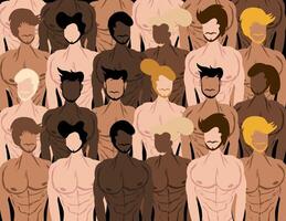 Group of Men Representing Diversity and Unity vector