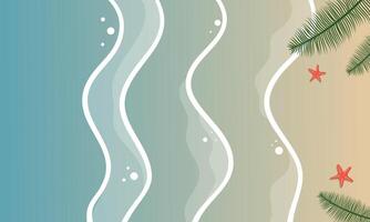 Minimal Beach Scene With Wavy Sand and Shells vector