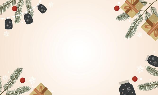 Neutral Christmas Border Frame