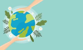 Earth Surrounded by Greenery vector