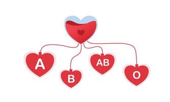 Blood Types Heart Connection vector