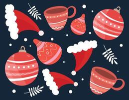 Christmas Baubles and Hot Cocoa Pattern vector