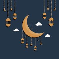 Elegant Moonlit Ramadan Background vector