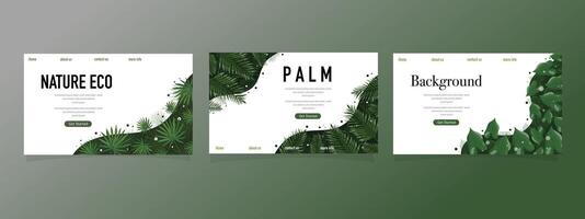 Minimal Green Nature Theme Website Page vector