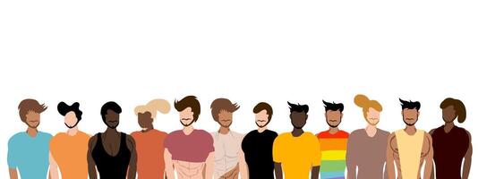 Colorful Diversity Man Concept with Global Message vector