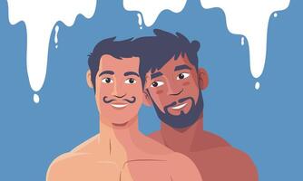 Cute Couple with Dripping Background vector