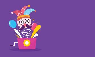 Clown in a Box for April Fools Day vector