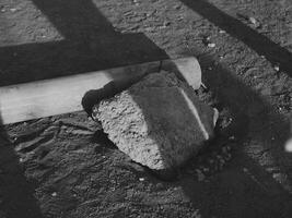 Abstract Terrain Featuring Rock and Pipe Structure in a Unique Artistic Presentation photo