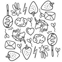 Cute Fruit and Mushroom Characters with Faces vector