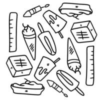 Ice Cream Icons with Bold Outlined Shapes vector