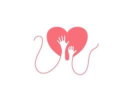 Heart and Helping Hand Symbol for Global Kindness vector
