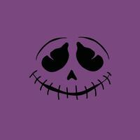 Smiling Stitched Halloween Face on Purple Background vector