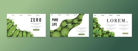 Nature Themed Web Banner with Green Leafy Borders vector