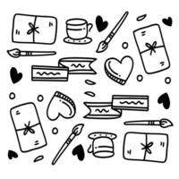 Art Class Doodle Illustration Bundle vector