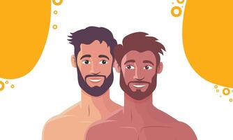Minimalist Couple on Yellow White Background vector